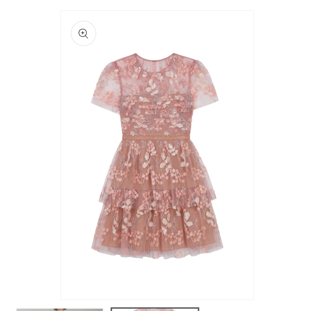Self-Portrait Pink Tulle Minidress Size 6 - Picture 2 of 4
